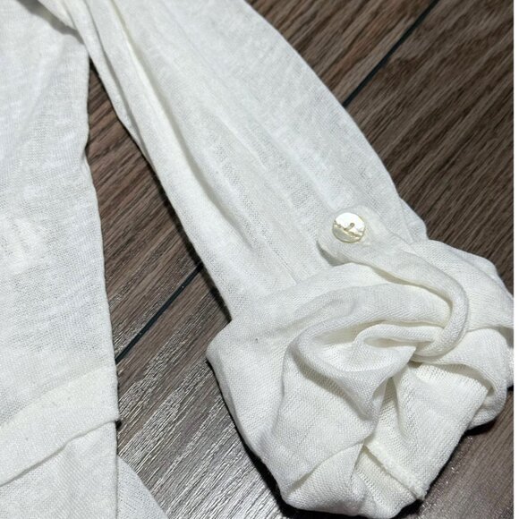 Bellambra White Crochet Cotton Silk Cardigan | Size 1X | Made in Italy - Picture 8 of 11